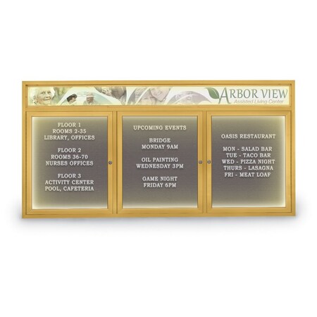 United Visual Products Indoor Enclosed Combo Board, 42"x32", Gold Frame/Black & Rubber UVCB4232G-BLACK-RUBBER